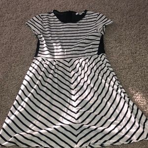 Black and white striped dress